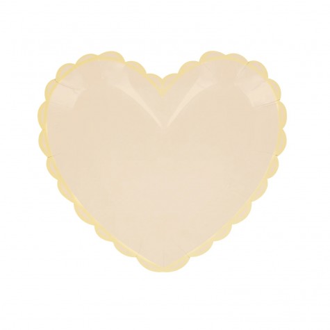 Piattini di carta a forma di cuore in colori pastello assortiti