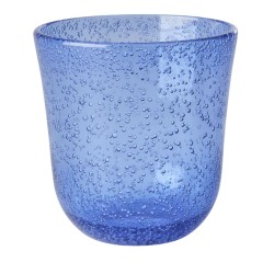 Bicchiere in acrilico blu con design a bolle