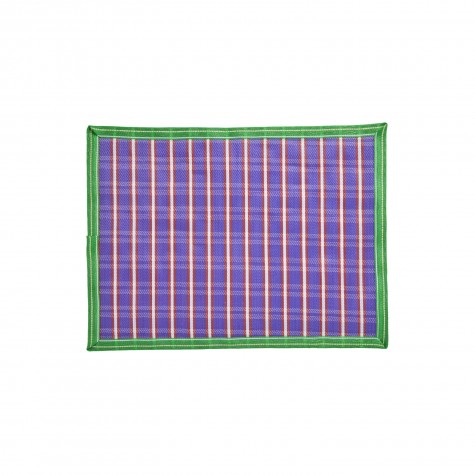 Tovaglietta americana fantasia a righe e bordo verde