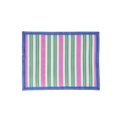 Tovaglietta americana fantasia a righe e bordo blu