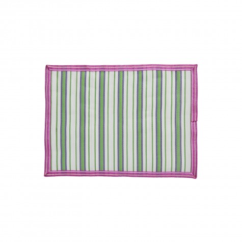 Tovaglietta americana fantasia a righe e bordo fucsia