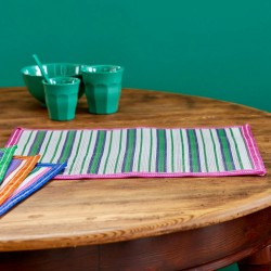 Tovaglietta americana fantasia a righe e bordo fucsia 2