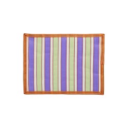 Tovaglietta americana fantasia a righe e bordo arancione