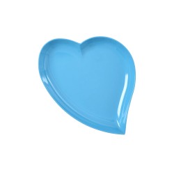 Piattino in melamina a forma di cuoricino azzurro