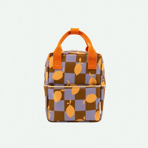 Zainetto bimbo in materiale riciclato fantasia limoni