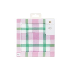 Tovaglioli di carta fantasia tartan viola e verde 2