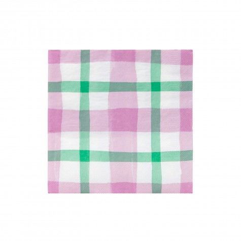 Tovaglioli di carta fantasia tartan viola e verde