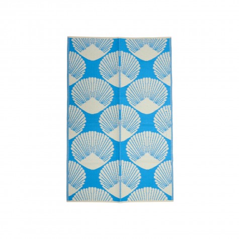 Tappeto rettangolare azzurro fantasia conchiglie