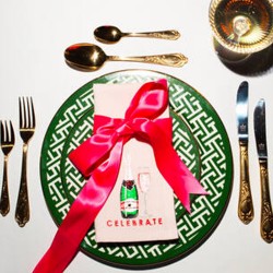 Coppia di tovaglioli ricamati CELEBRATE 2