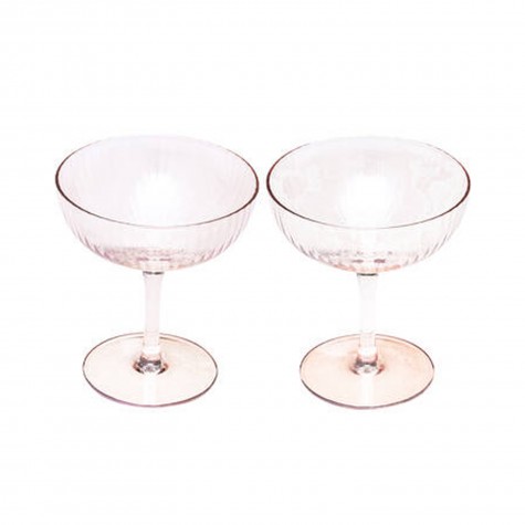 Coppia di calici da champagne in vetro ambrato