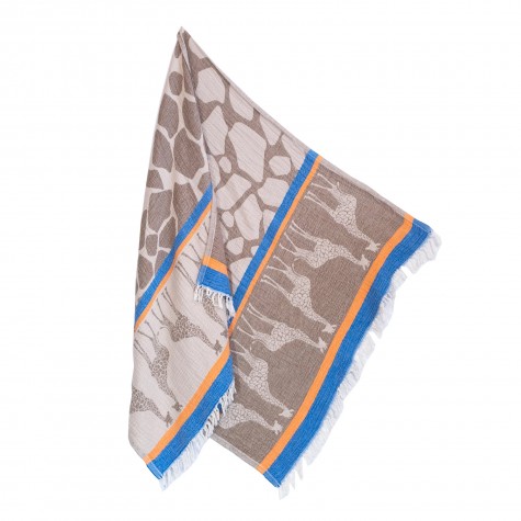 Telo mare in cotone con giraffe