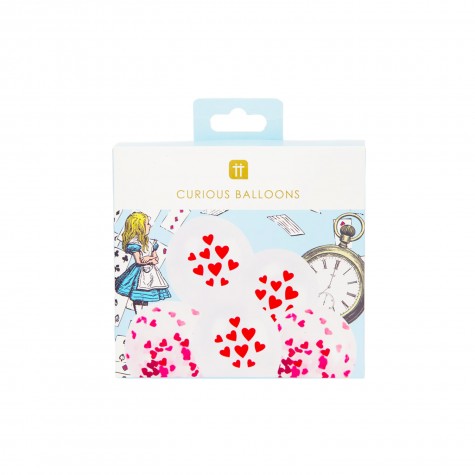 Palloncini fantasia Alice In Wonderland con cuoricini
