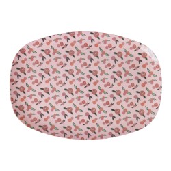 Piatto ovale in melamina fantasia roselline