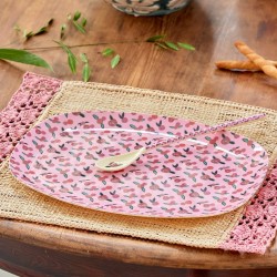 Piatto ovale in melamina fantasia roselline 2