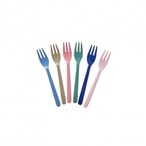 Set di forchette da dessert in 6 colori assortiti
