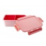 Porta pranzo a 3 scomparti rosa e rosso corallo