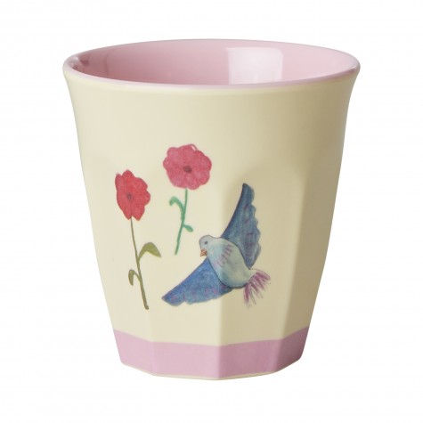 Bicchiere piccolo in melamina fantasia colomba