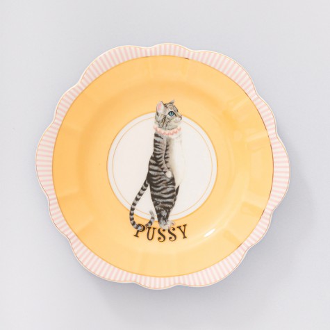 Piatto da dessert in porcellana Pussy | Yvonne Ellen