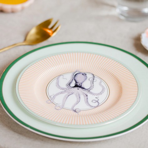 Piatto da dessert in porcellana con polpo | Yvonne Ellen