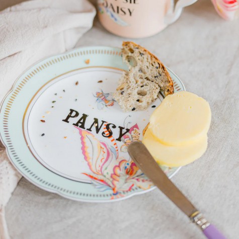 Piattino da dessert in porcellana floreale Pansy | Yvonne Ellen