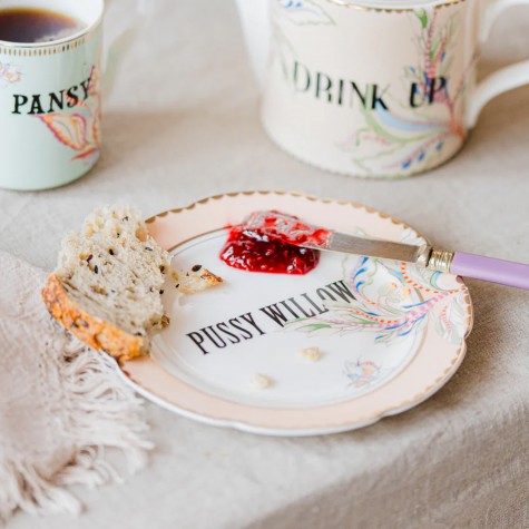 Piattino da dessert in porcellana floreale Pussy Willow |