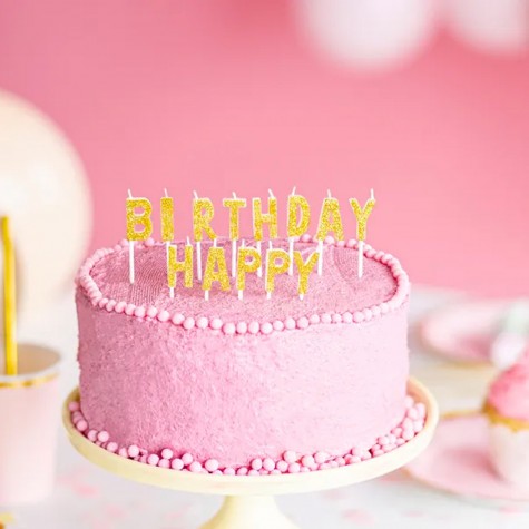 Candeline Per Torta Happy Birthday Rosa E Viola, Set Da 13 Pezzi, Alte 5.6 Cm, Per Compleanni E Feste, Hampton Popcorn - 2