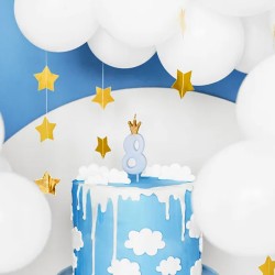 Candelina di compleanno azzurra numero 8 2