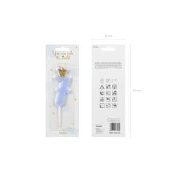 Candelina di compleanno azzurra numero 7 2