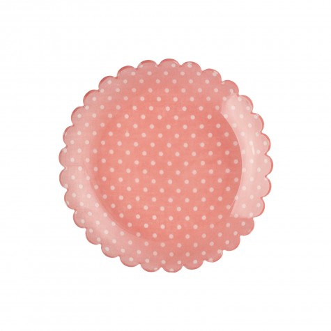 Piattino da dolce rosa a pois