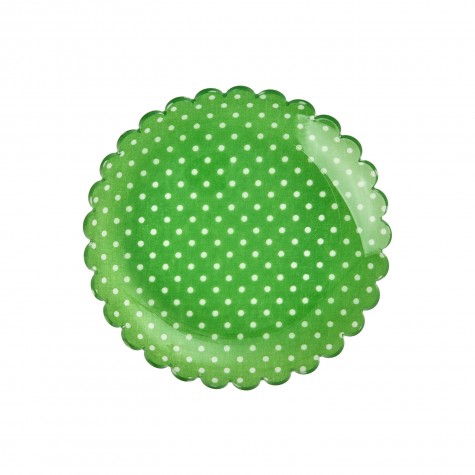 Piattino da dolce verde a pois