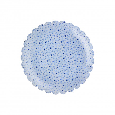 Piattino da dolce azzurro con cuoricini