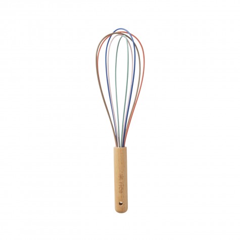 Frusta grande da cucina in legno e silicone