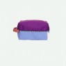 Beauty case in materiale riciclato bicolor azzurro e viola