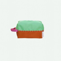 Beauty case in materiale riciclato bicolor verde e arancione