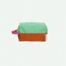 Beauty case in materiale riciclato bicolor verde e arancione