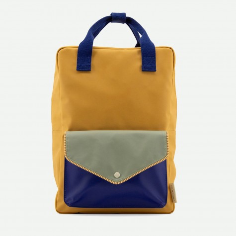 Zaino in materiale riciclato giallo ocra