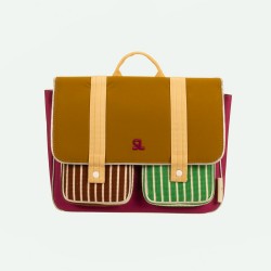 Cartella in tessuto riciclato fucsia con tasche anteriori