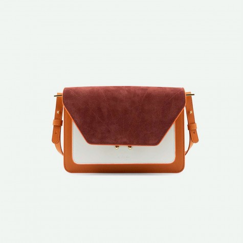 Borsetta a tracolla in pelle scamosciata