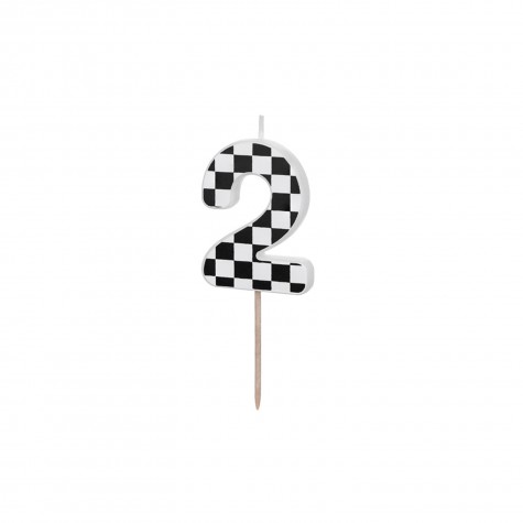 Candelina di compleanno Numero 2 Racing Cars