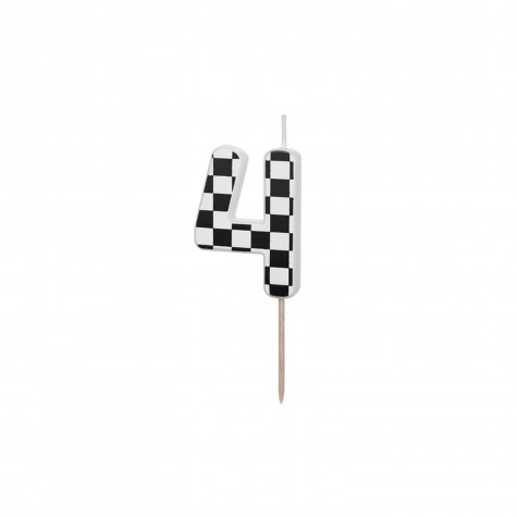 Candelina di compleanno Numero 4 Racing Cars