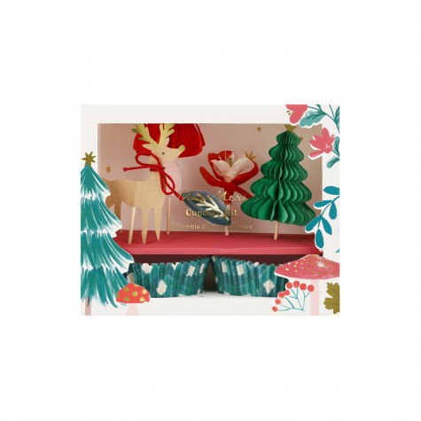 Kit per cupcake natalizi fantasia foresta invernale