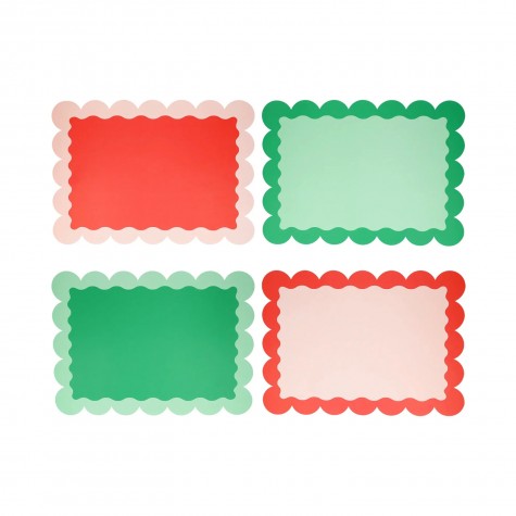 Tovagliette di carta natalizie con bordi smerlati