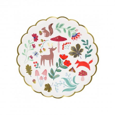 Piattini di carta fantasia foresta invernale