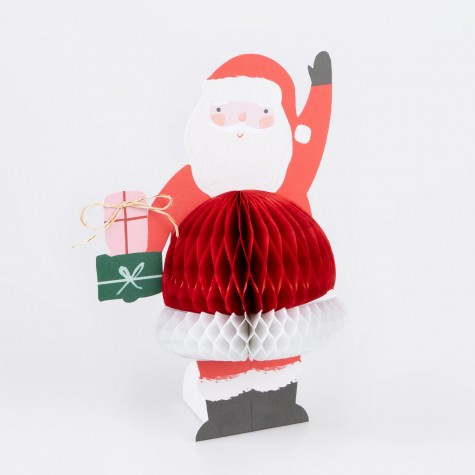 Biglietto di auguri a nido d’ape di Babbo Natale