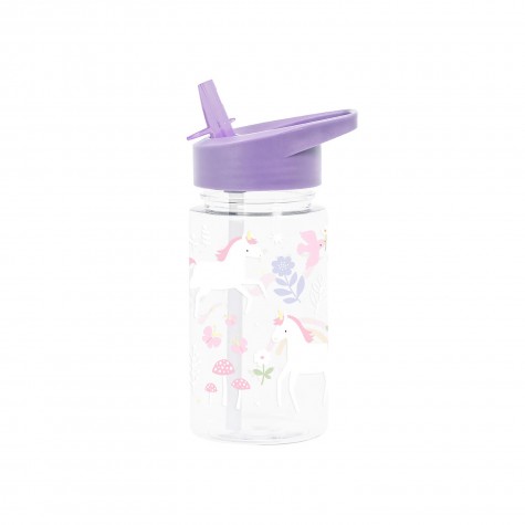 Borraccia in plastica trasparente con Unicorni