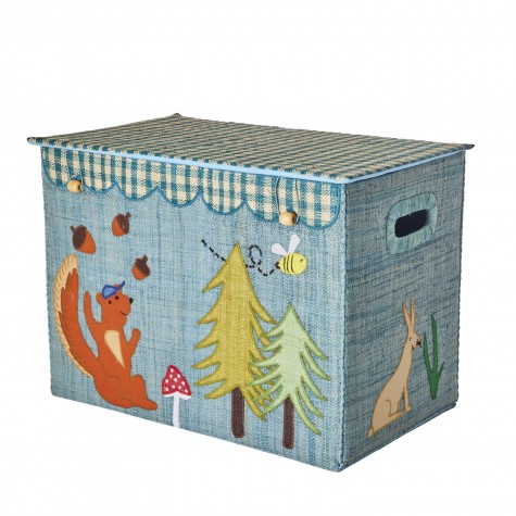 Portagiochi in rafia pieghevole fantasia Happy Forest
