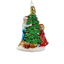 Decorazione natalizia - Albero di Natale con bambini