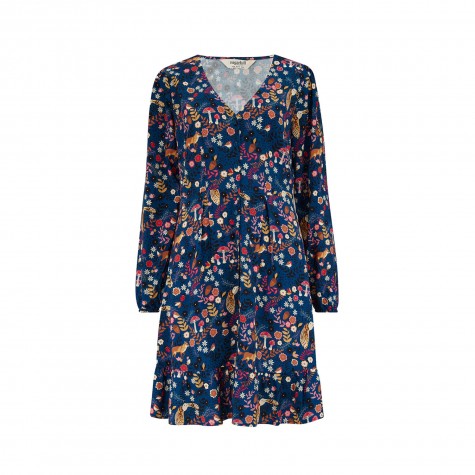 Mini abito blu navy fantasia Woodland