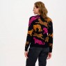 Maglione donna nero fantasia leopardi colorati