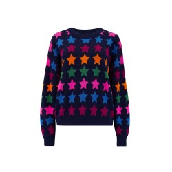 Maglione donna fantasia stelle all-over